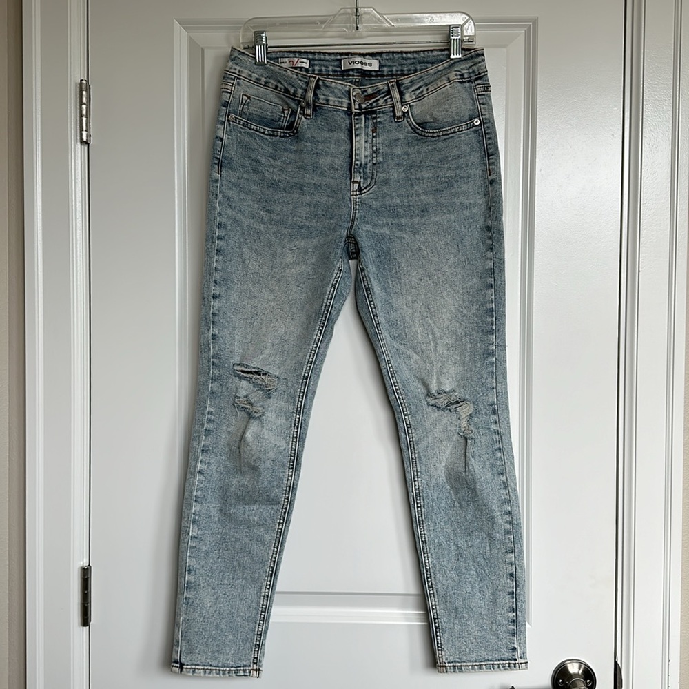 NWOT Vigoss Ankle Jeans sz 28 Women’s Marley Mid Rise Light Medium Wash Cropped